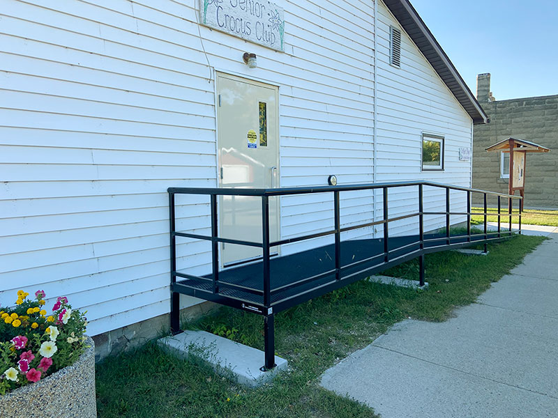 Welding project - wheelchair ramp for Arden (Manitoba) Crocus Club